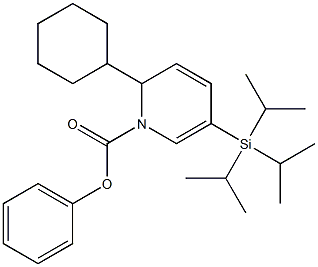 1,2-Dihydro-2-cyclohexyl-5-(triisopropylsilyl)pyridine-1-carboxylic acid phenyl ester Struktur