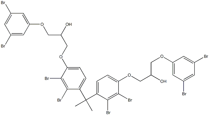 2,2-Bis[2,3-dibromo-4-[2-hydroxy-3-(3,5-dibromophenoxy)propyloxy]phenyl]propane Struktur