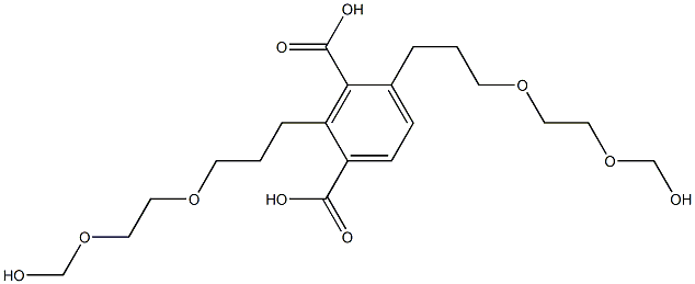 2,4-Bis(8-hydroxy-4,7-dioxaoctan-1-yl)isophthalic acid Struktur