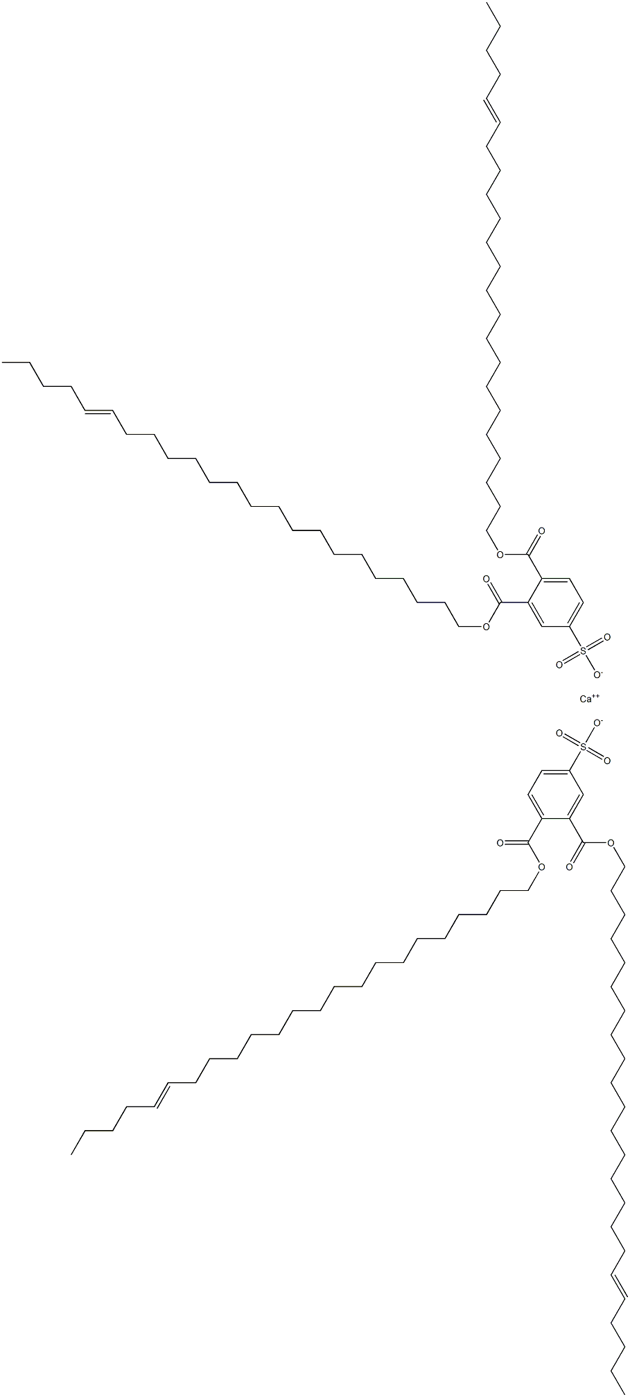 Bis[3,4-di(18-tricosenyloxycarbonyl)benzenesulfonic acid]calcium salt Struktur