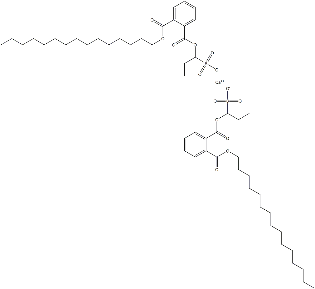 Bis[1-[(2-pentadecyloxycarbonylphenyl)carbonyloxy]propane-1-sulfonic acid]calcium salt Struktur