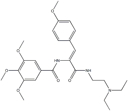 N-[2-(Diethylamino)ethyl]-3-(4-methoxyphenyl)-2-(3,4,5-trimethoxybenzoylamino)propenamide Struktur