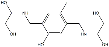 2,5-Bis[[(1,2-dihydroxyethyl)amino]methyl]-4-methylphenol Struktur