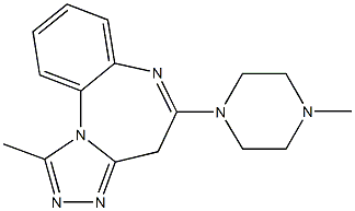 1-Methyl-5-(4-methylpiperazin-1-yl)-4H-[1,2,4]triazolo[4,3-a][1,5]benzodiazepine Struktur