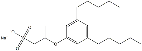 2-(3,5-Dipentylphenoxy)propane-1-sulfonic acid sodium salt Struktur