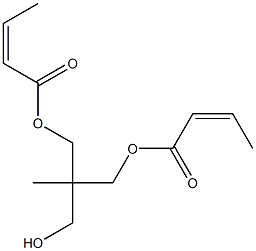 Bis[(Z)-2-butenoic acid]2-hydroxymethyl-2-methyl-1,3-propanediyl ester Struktur