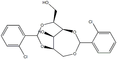 2-O,5-O:3-O,6-O-Bis(2-chlorobenzylidene)-D-glucitol Struktur