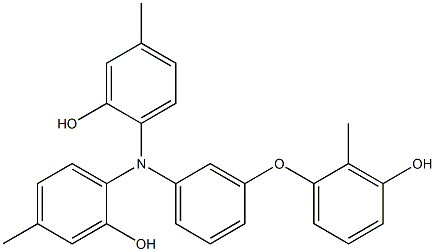 N,N-Bis(2-hydroxy-4-methylphenyl)-3-(3-hydroxy-2-methylphenoxy)benzenamine Struktur