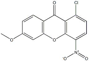 6-Methoxy-1-chloro-4-nitro-9H-xanthen-9-one Struktur