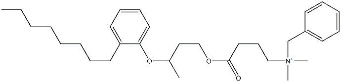 N,N-Dimethyl-N-benzyl-N-[3-[[3-(2-octylphenyloxy)butyl]oxycarbonyl]propyl]aminium Struktur