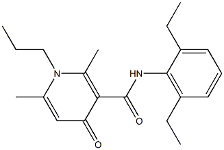 1-Propyl-1,4-dihydro-2,6-dimethyl-N-(2,6-diethylphenyl)-4-oxopyridine-3-carboxamide Struktur