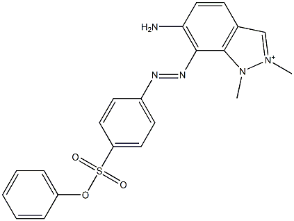 6-Amino-1,2-dimethyl-7-[[4-(phenoxysulfonyl)phenyl]azo]-1H-indazol-2-ium Struktur