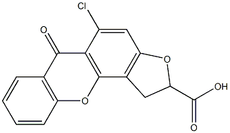 1,2-Dihydro-5-chloro-6-oxo-6H-furo[2,3-c]xanthene-2-carboxylic acid Struktur