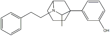 3-(7-Methyl-6-phenethyl-6-azabicyclo[3.2.1]octan-1-yl)phenol Struktur