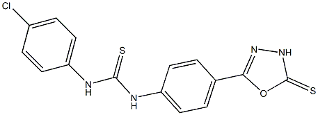 1-(4-Chlorophenyl)-3-[4-[(5-thioxo-4,5-dihydro-1,3,4-oxadiazol)-2-yl]phenyl]thiourea Struktur