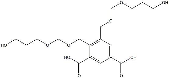 4,5-Bis(7-hydroxy-2,4-dioxaheptan-1-yl)isophthalic acid Struktur