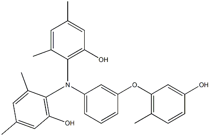 N,N-Bis(6-hydroxy-2,4-dimethylphenyl)-3-(3-hydroxy-6-methylphenoxy)benzenamine Struktur