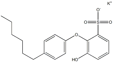 6-Hydroxy-4'-hexyl[oxybisbenzene]-2-sulfonic acid potassium salt Struktur