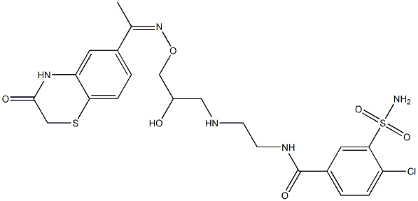 4-Chloro-3-sulfamoyl-N-[2-[[2-hydroxy-3-[[[1-[(3,4-dihydro-3-oxo-2H-1,4-benzothiazin)-6-yl]ethylidene]amino]oxy]propyl]amino]ethyl]benzamide Structure