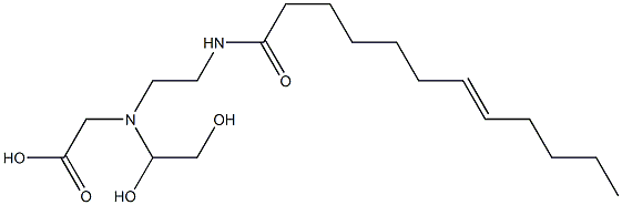 N-(1,2-Dihydroxyethyl)-N-[2-(7-dodecenoylamino)ethyl]aminoacetic acid Struktur