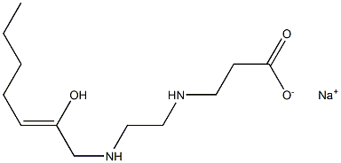 3-[N-[2-[N-(2-Hydroxy-2-heptenyl)amino]ethyl]amino]propionic acid sodium salt Struktur