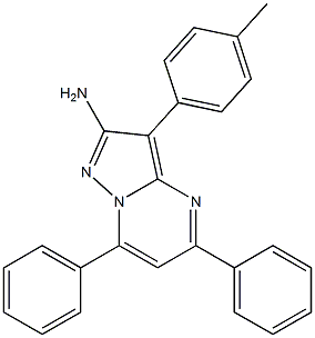 2-Amino-3-(4-methylphenyl)-5,7-diphenylpyrazolo[1,5-a]pyrimidine Struktur