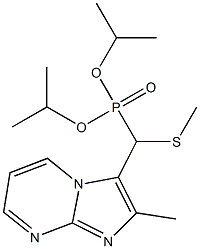 (2-Methylimidazo[1,2-a]pyrimidin-3-yl)(methylthio)methylphosphonic acid diisopropyl ester Struktur