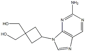 9-[3,3-Bis(hydroxymethyl)cyclobutyl]-9H-purin-2-amine Struktur