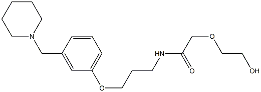 N-[3-[3-(Piperidinomethyl)phenoxy]propyl]-2-(2-hydroxyethoxy)acetamide Struktur