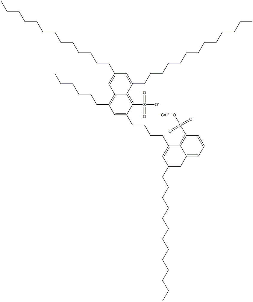 Bis(6,8-ditridecyl-1-naphthalenesulfonic acid)calcium salt Struktur