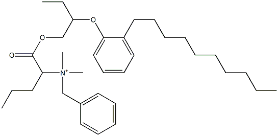 N,N-Dimethyl-N-benzyl-N-[1-[[2-(2-decylphenyloxy)butyl]oxycarbonyl]butyl]aminium Struktur