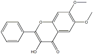 3-Hydroxy-6,7-dimethoxy-2-phenyl-4H-1-benzopyran-4-one Struktur