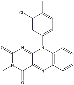 3-Methyl-10-[3-chloro-4-methylphenyl]pyrimido[4,5-b]quinoxaline-2,4(3H,10H)-dione Struktur