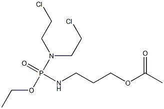 N,N-Bis(2-chloroethyl)-N'-[3-(acetyloxy)propyl]diamidophosphoric acid ethyl ester Struktur