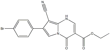 4-Oxo-7-(4-bromophenyl)-8-cyano-1,4-dihydropyrrolo[1,2-a]pyrimidine-3-carboxylic acid ethyl ester Struktur