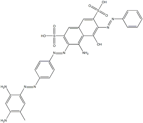 4-Amino-3-[p-(2,4-diamino-5-methylphenylazo)phenylazo]-5-hydroxy-6-(phenylazo)-2,7-naphthalenedisulfonic acid Struktur