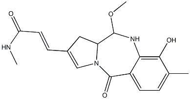 N-Methyl-5,10,11,11a-tetrahydro-9-hydroxy-11-methoxy-8-methyl-5-oxo-1H-pyrrolo[2,1-c][1,4]benzodiazepine-2-acrylamide Struktur