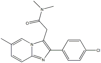 N,N-Dimethyl-2-(4-chlorophenyl)-6-methylimidazo[1,2-a]pyridine-3-acetamide Struktur