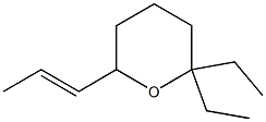 3,4,5,6-Tetrahydro-6,6-diethyl-2-(1-propenyl)-2H-pyran Struktur