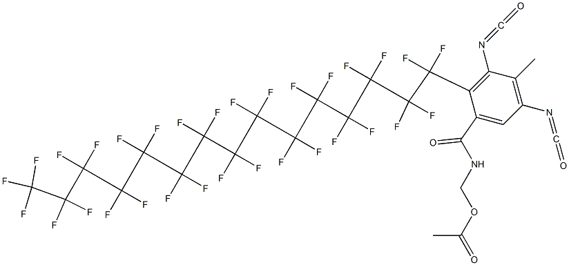 N-(Acetyloxymethyl)-2-(hentriacontafluoropentadecyl)-3,5-diisocyanato-4-methylbenzamide Struktur