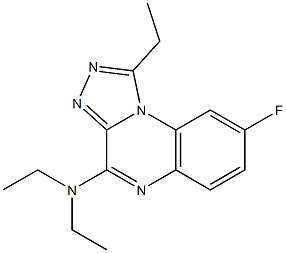 4-Diethylamino-8-fluoro-1-ethyl[1,2,4]triazolo[4,3-a]quinoxaline Struktur