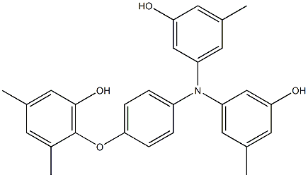 N,N-Bis(3-hydroxy-5-methylphenyl)-4-(6-hydroxy-2,4-dimethylphenoxy)benzenamine Struktur