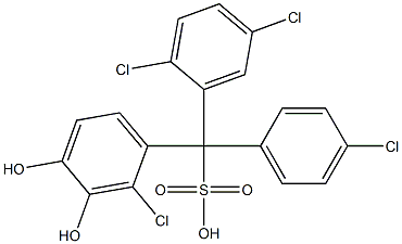 (4-Chlorophenyl)(2,5-dichlorophenyl)(2-chloro-3,4-dihydroxyphenyl)methanesulfonic acid Struktur