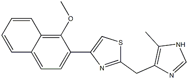 4-(1-Methoxy-2-naphthalenyl)-2-(5-methyl-1H-imidazol-4-ylmethyl)thiazole Struktur