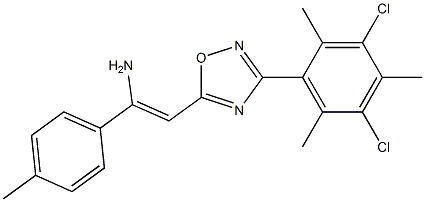 5-[(Z)-2-Amino-2-(4-methylphenyl)ethenyl]-3-(3,5-dichloro-2,4,6-trimethylphenyl)-1,2,4-oxadiazole Struktur