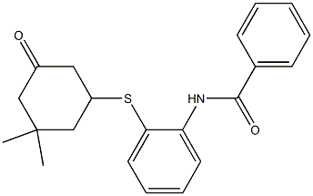 3-[[2-(Benzoylamino)phenyl]thio]-5,5-dimethyl-1-cyclohexanone Struktur