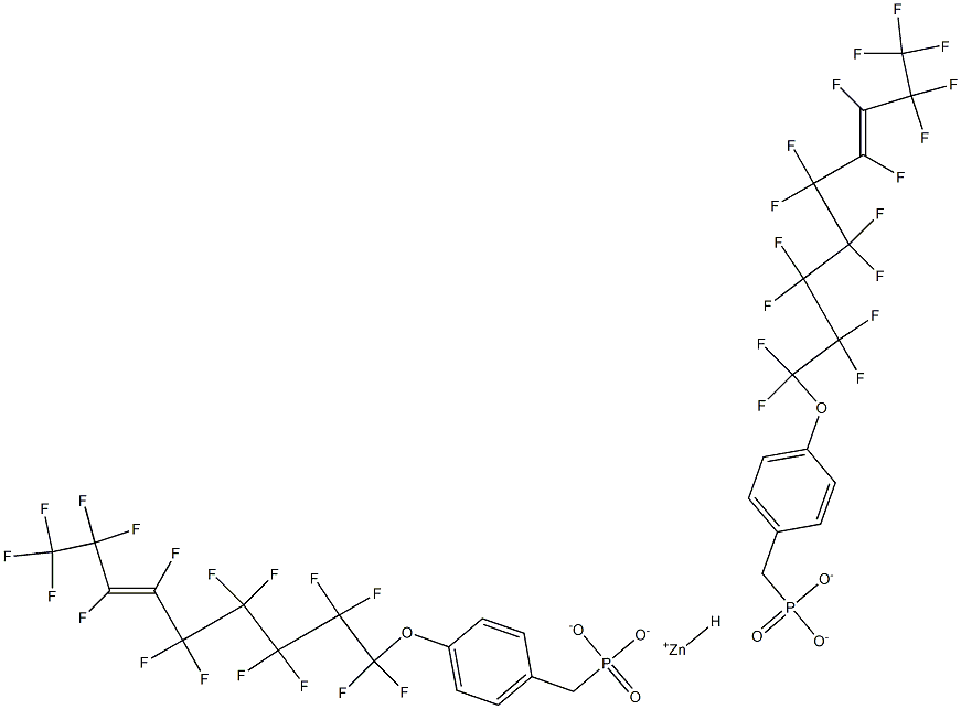 Bis[4-(heptadecafluoro-6-nonenyloxy)benzylphosphonic acid hydrogen]zinc salt Struktur