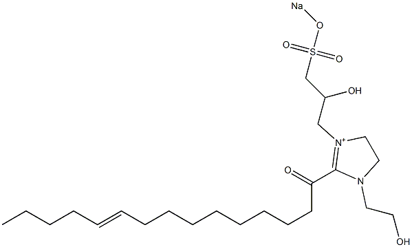 1-(2-Hydroxyethyl)-3-[2-hydroxy-3-(sodiooxysulfonyl)propyl]-2-(10-pentadecenoyl)-2-imidazoline-3-ium Struktur