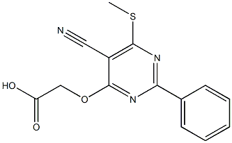 [2-Phenyl-5-cyano-6-methylthio-4-pyrimidinyloxy]acetic acid Struktur