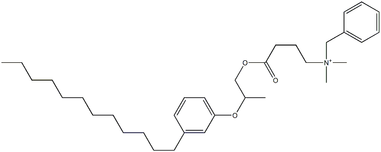 N,N-Dimethyl-N-benzyl-N-[3-[[2-(3-dodecylphenyloxy)propyl]oxycarbonyl]propyl]aminium Struktur